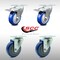 Service Caster 4 Inch SS Blue Polyurethane Top Plate Caster Total Lock Brakes SCC, 2PK SCC-SSTTL20S414-PPUB-BLUE-2-S-2 - alternate 1